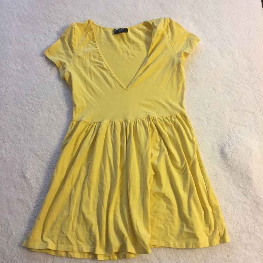 Nasty Gal Yellow V Neck Dress